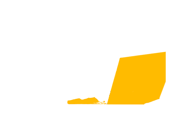 Line Illustration of Man Using Laptop Computer